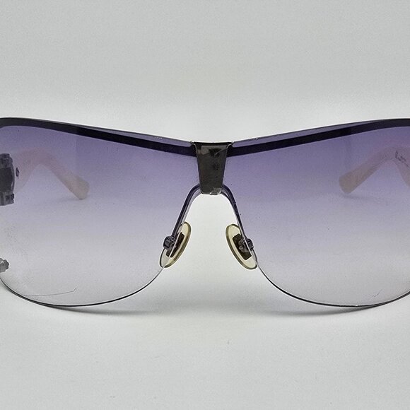 Gucci GG2807/S 6LB29 White Silver Rhinestone Frame Purple Gradient Sunglasses - Picture 2 of 13